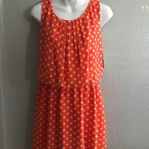 Envy Couture Orange Polka Dot Dress